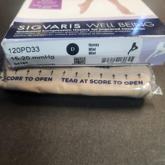 SIGVARIS Medical Graduated Compression Sheer Hosiery Size D See Chart. - Picture 3 of 6